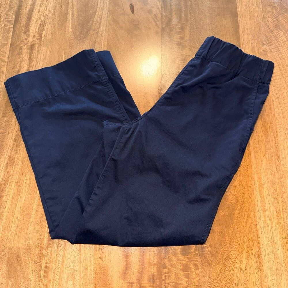 Quince Womens Size 4 Black Organic Cotton Wide Leg Pants Elastic Waist